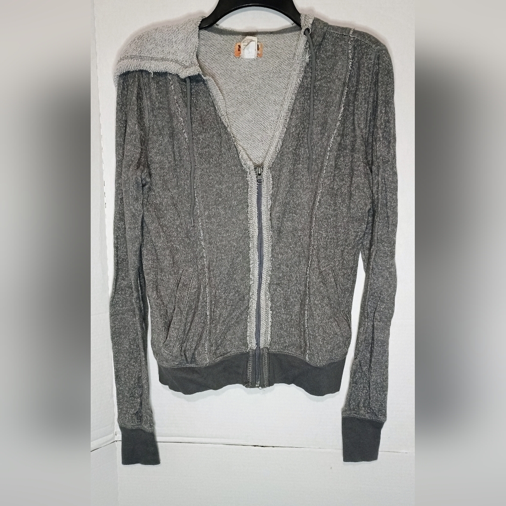 Mudd Lightweight Gray Zip Hoodie Size Large